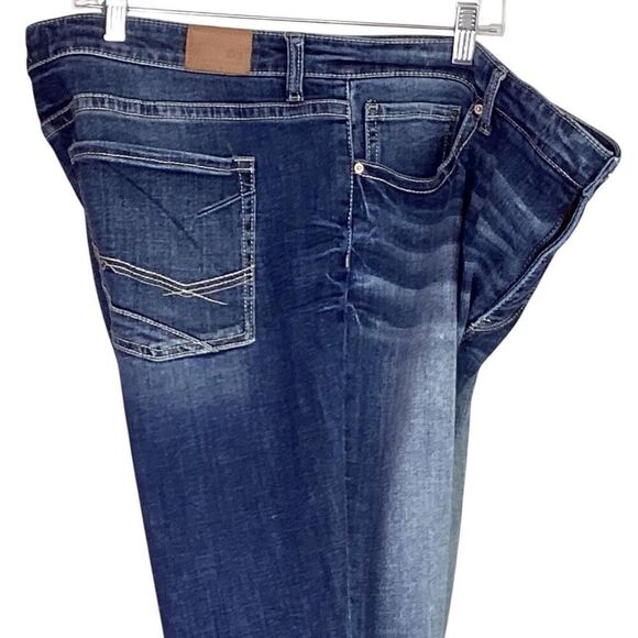 BKE Jeans Womens 36 X 33.5 Blue Curvy Fit High Rise Flare Stretch Crease Whisker - Picture 4 of 9